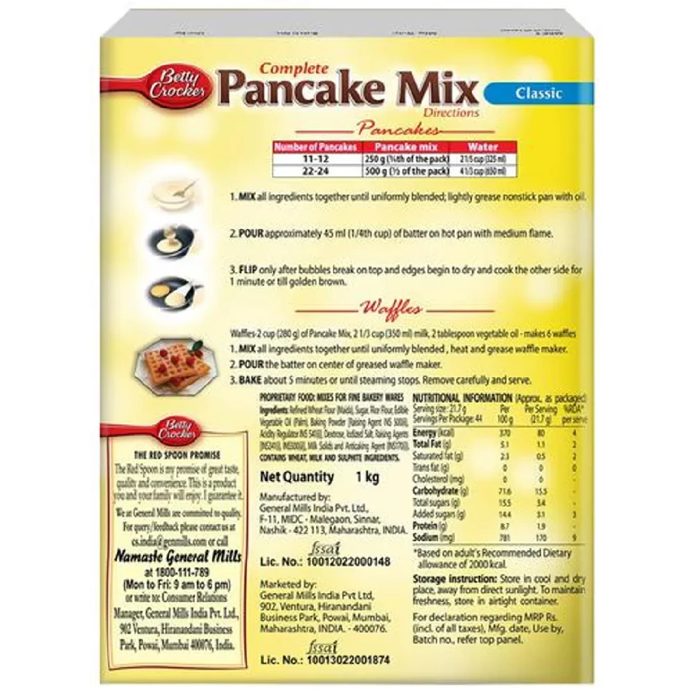 Betty Crocker Pancake Mix - Original, 1 kg-2.webp